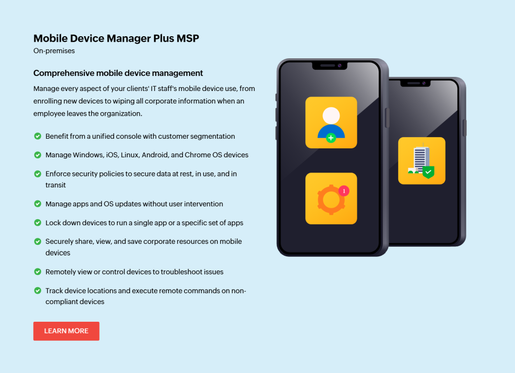 Mobile Device Manager Plus MSP